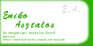 eniko asztalos business card